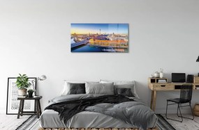 Sklenený obraz Berlín riečny mosty 140x70 cm