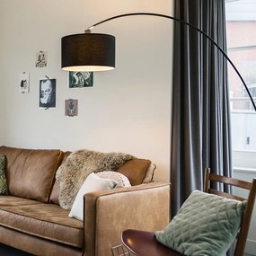 Moderná oblúková stojaca lampa čierna - Vinossa