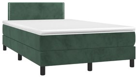 Boxspring posteľ s matracom a LED, tmavozelená 120x190cm, zamat 3270150