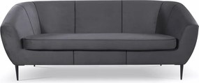 Trojmiestna pohovka Olivio, tmavo šedá zamatová látka