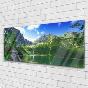 Obraz plexi Hora jazero príroda 125x50 cm