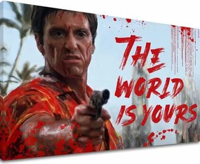Scarface obraz na plátne Krvavý Tony Montana so zbraňou v ruke