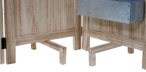 Paraván D26 s kvetináčmi drevo / plech - 170 x 161 cm - Hnedá