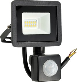 BERGE LED reflektor 10W 900lm so senzorom pohybu, súmrakový reflektor IP65