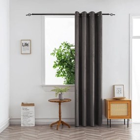 Zatemňovací záves DUNES VELVET 140x250 cm, tmavosivý Zavesenie: Kovové krúžky