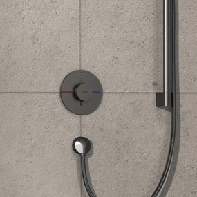 Hansgrohe ShowerSelect Comfort S, termostat pod omietku pre 1 spotrebič, kartáčovaný čierny chróm, HAN-15553340