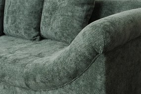 Rohová sedačka Kati, šedo-zelená látka, ľavý roh