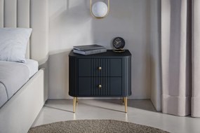 Nočné stolíky Vespera 56 cm - 2 ks - čierna / zlatá