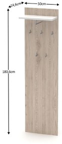Vešiakový panel Tempo Kondela Rumia (dub san remo + biela). Vlastná spoľahlivá doprava až k Vám domov. 1015452