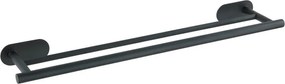 Antikoro matne čierny dvojitý nástenný držiak na uteráky Wenko Orea Rail Duo Turbo-Loc ®