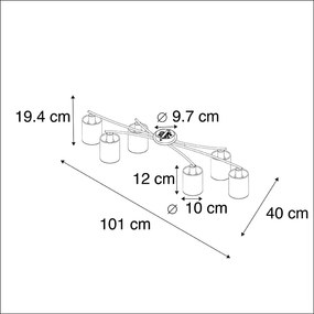 Moderné stropné svietidlo biele 6-svetlo - Lofty