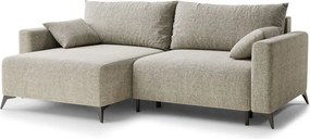 Béžová ženilková rozkladacia/s úložným priestorom rohová pohovka (ľavý roh/s leňoškou) Leon – Maison de Rêve