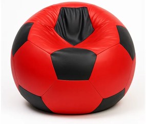 Sedací vak futbalová lopta červenočierna EMI