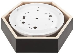 Stropné svietidlo HEX 1xE27/60W/230V pr. 32 cm borovica čierna