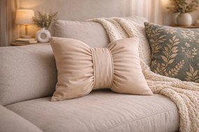 INTERMEDIC SK Dekoračný vankúš Mašľa béžová Veľkosť: 40x30 cm