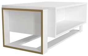 Konferenčný stolík Biano (biela + zlatá). Vlastná spoľahlivá doprava až k Vám domov. 1088507