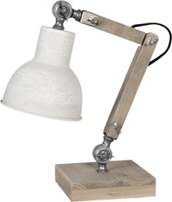 Dreveno-kovová stolná lampa Amaury - 15 * 15 * 47 cm E27 / max 1 * 60W
