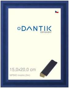 DANTIK rám na obraz 15x20 | NPINO modrá (Sklo Čiré)