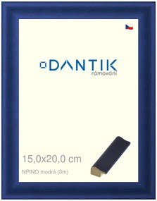 DANTIK rám na obraz 15x20 | NPINO modrá (Sklo Čiré)