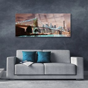 Obraz na akrylátovom skle Most mesto architektúra 125x50 cm