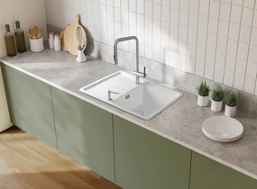 Deante Momi, keramický drez s odkvapkávačom 780x500x230 mm, biela, DEA-ZCM_6113