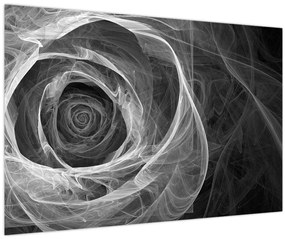 Obraz - Abstraktné ruže čiernobiela (90x60 cm)