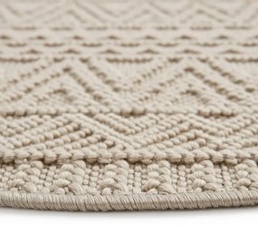 Koberec HELIX 3D boho béžový kruh