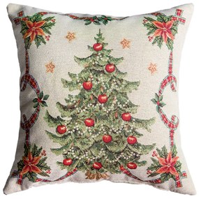 Obliečka na vankúš Christmas v krémovom farebnom prevedení a vianočným motívom 45 x 45 cm 42624