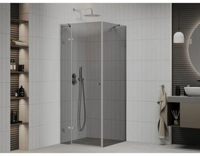 Mexen Roma, sprchovací kút 70 (dvere) x 70 (stena) cm, 6mm šedé sklo, chrómový profil, 854-070-070-01-40
