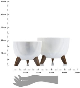 Sada 2 květináčů Rosa Linea bílá II