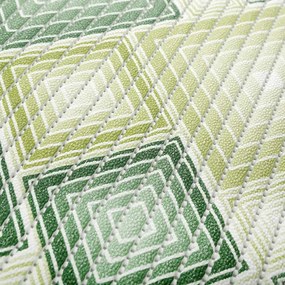 Kúpeľňová penová rohož / predložka PRO-069 Zelené designové štvorce - metráž šírka 65 cm