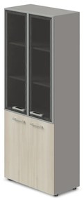 Vysoká široká skriňa TopOffice Premium 79,8 x 40,4 x 196,5 cm, agát svetlý