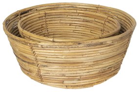 Sada 2 ks ratanová misa / kôš - Ø 47 * 19 cm / Ø 37 * 15 cm