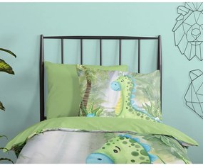Zelené bavlnené detské obliečky na jednolôžko/predĺžené 140x220 cm Dani – Good Morning