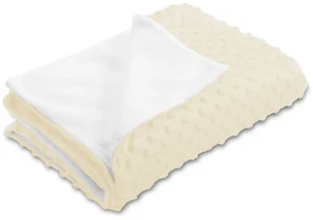 Biante Detská obojstranná deka Minky bodky/Polar MKP-014 Krémová 100x150 cm