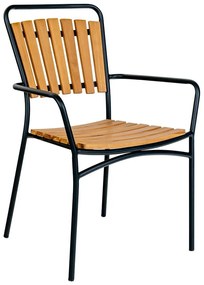 Drevené/kovové záhradné stoličky v súprave 2 ks v prírodnej farbe Cleveland – House Nordic