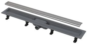 Sprchový žľab Alca 85 cm plast šedá mat čtverečky APZ9-850M