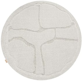 Svetlosivý vlnený okrúhly koberec ø 120 cm Morphic Organica – Agnella