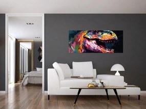 Obraz - Dinosaurus, maľba (120x50 cm)