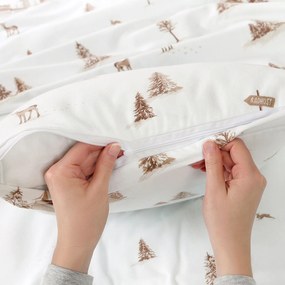 Goldea vianočná flanelová obliečka na vankúš - beskydy 40 x 40 cm