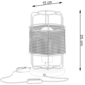 Sollux SL.1302 - Stolná lampa GIZUR 1xE27/15W/230V
