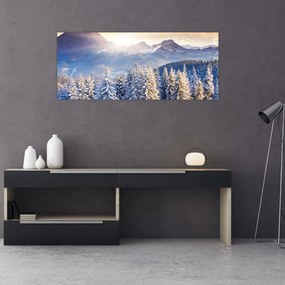 Obraz - Horská krajina v zime (120x50 cm)