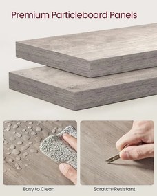 Rohová polica, 5-poschodová plávajúca polica s dizajnom zikzak, greige