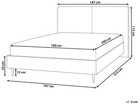 Čalúnená posteľ 160 x 200 cm tmavosivá IZERNORE Beliani