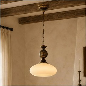 BRILAGI - Luster na reťazi MOLLERO 1xE27/15W/230V priemer 24 cm bronz/patina