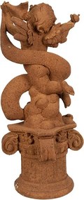 Dekoratívna hrdzavá figúrka anjel so srdcom Love - 13*13*30 cm