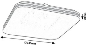 Rabalux 71178 - LED Stropné svietidlo OSCAR LED/18W/230V 3000K 33x33 cm