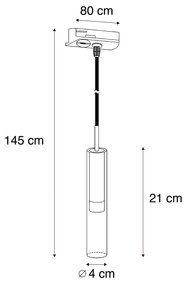 Moderný reflektor Gunmetal s čírym sklom pre 1-fázový koľajnicový systém - Slimline Loyce