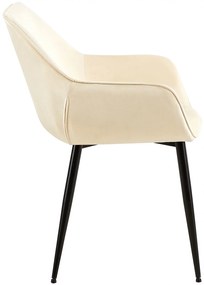 Jedálenská stolička Vessa - zamat - krémová