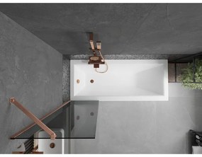 Mexen Next, 1-krídlová vaňová zástena 50 x 150 cm, 6mm šedé sklo, medená matná, 895-050-000-00-40-65